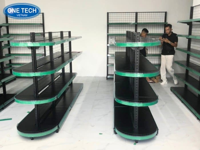Thanh lý kệ siêu thị bán nguyệt