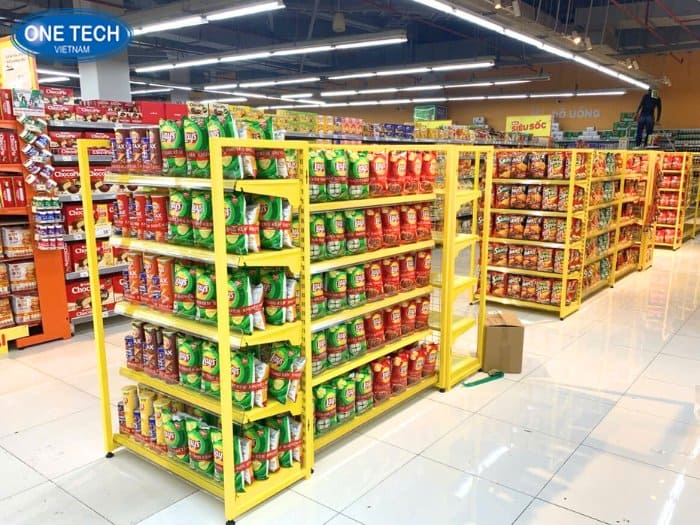 Kệ đôi 5 tầng bày hàng siêu thị