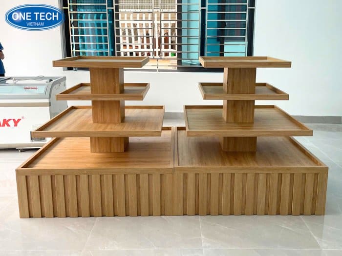 Kệ gỗ vuông thiết kế 4 tầng