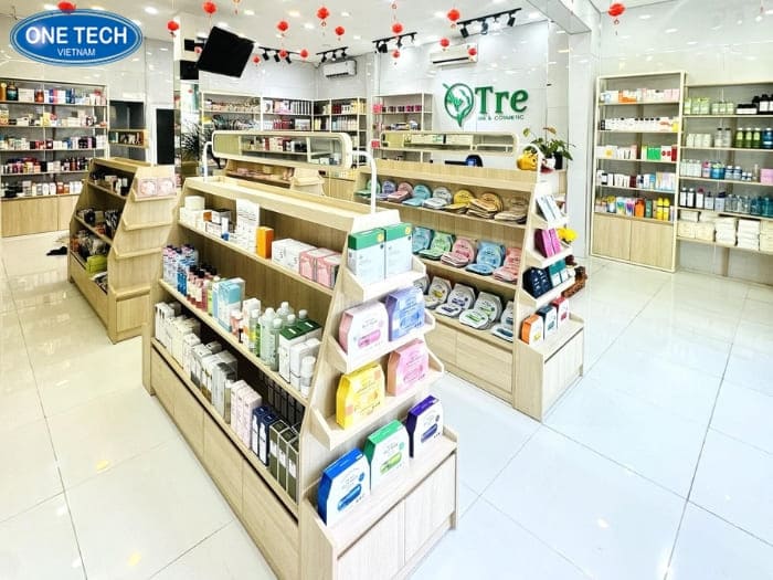 Giá kệ mỹ phẩm đẹp, cao cấp làm từ gỗ MDF
