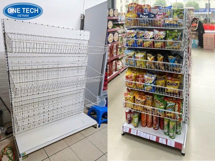Kệ siêu thị giỏ mì tại đắk lắk