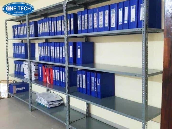 Kệ v lỗ để tài liệu cho kho nhỏ