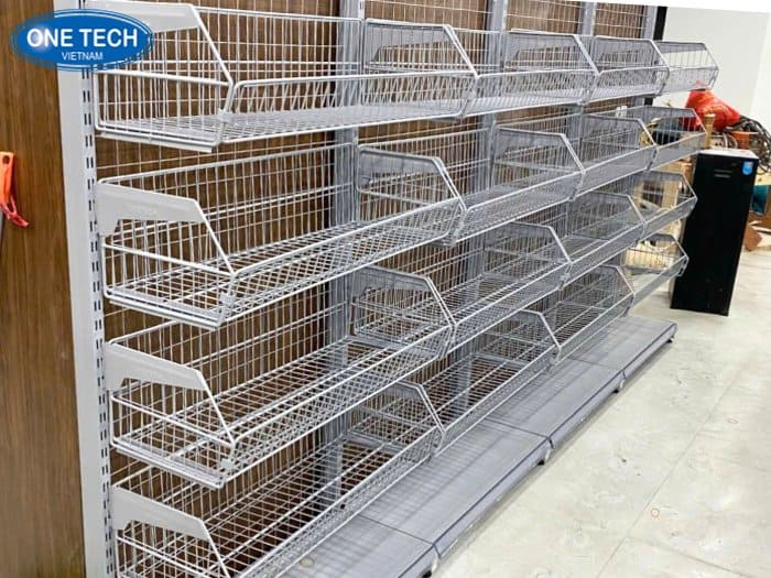 Kệ siêu thị tai Đồng Nai giỏ mì thiết kế thông minh