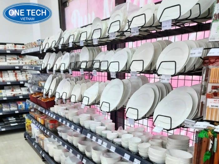 Kệ siêu thị móc treo bát đĩa