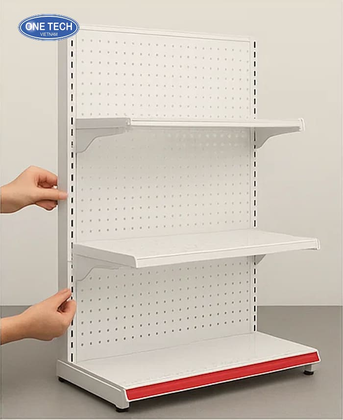 Bước 3: Đặt mâm kệ lên tay đỡ