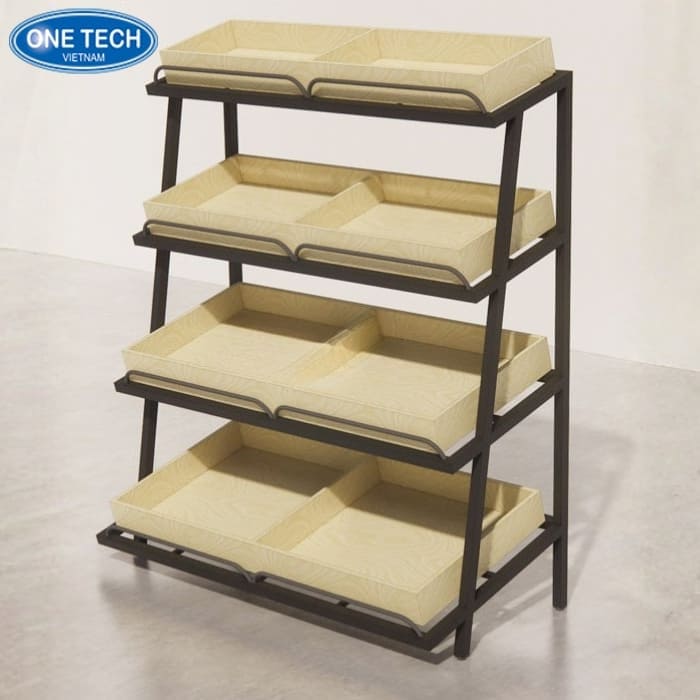 Kệ gỗ 4 tầng để trái cây
