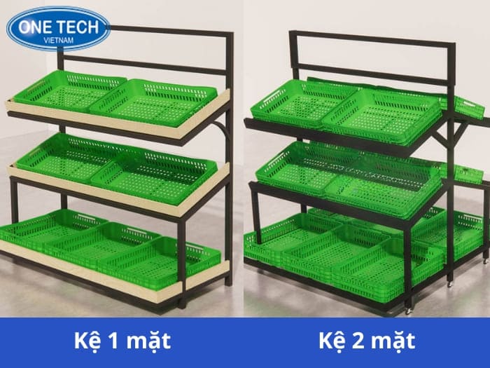 Phân loại giá kệ bày hoa quả theo cấu tạo