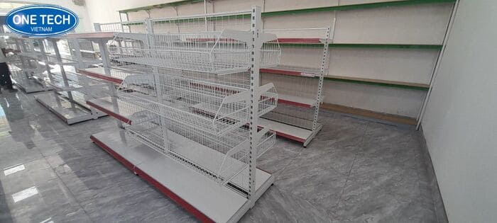 Kệ giỏ mì trưng bày bánh kẹo, bimbim