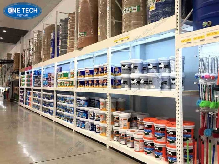 Kệ trắng có đèn LED