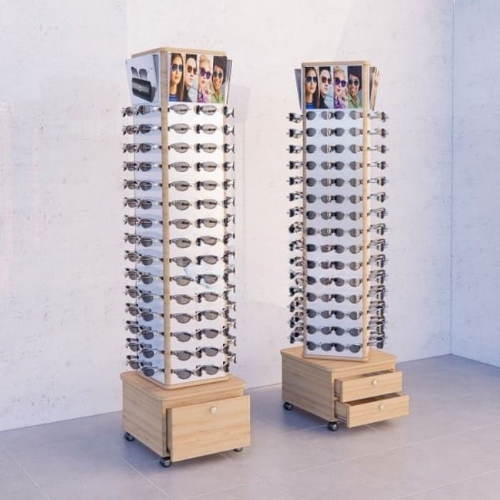 Kệ hình trụ trưng bày kính đeo mắt
