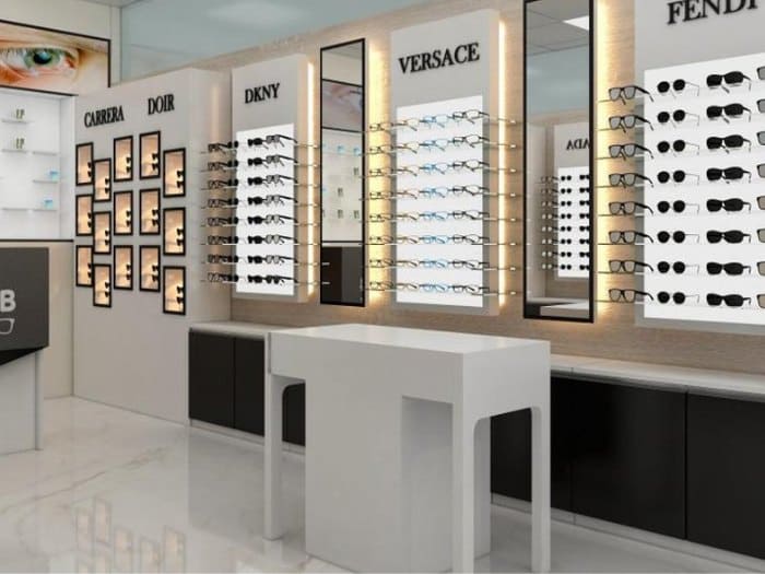 Kệ trưng bày cho cửa hàng kính mắt 01