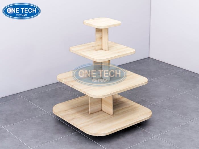 Giá kệ bằng gỗ hình vuông góc bo tròn