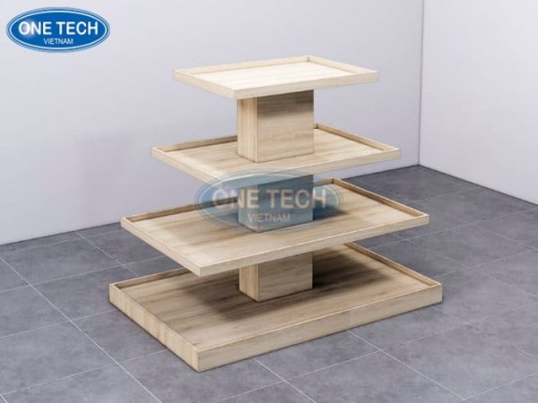 Kệ gỗ hình chữ nhật bày hàng nổi bật