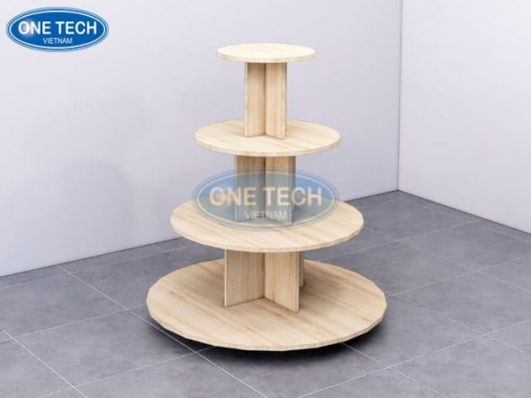 Kệ gỗ hình tròn trưng bày hàng khuyến mãi