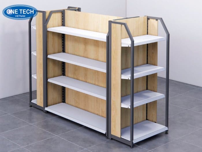 Kệ trưng bày bằng gỗ 2 mặt