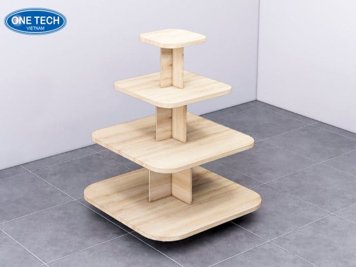 Kệ gỗ 4 tầng giữa nhà