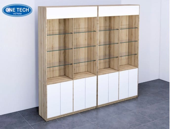 Kệ gỗ kèm tủ tiện lợi