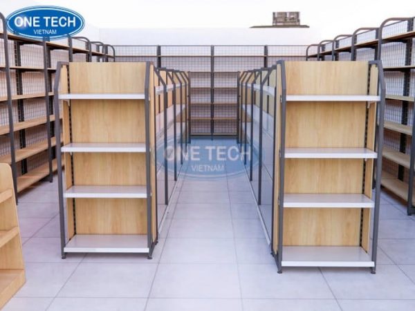 Tìm hiểu về mẫu kệ siêu thị bằng gỗ