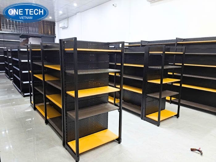 Kệ tôn lỗ màu đen phối vàng 