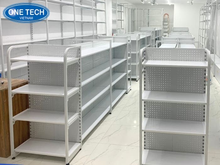 Kệ màu trắng lưng tôn lỗ 