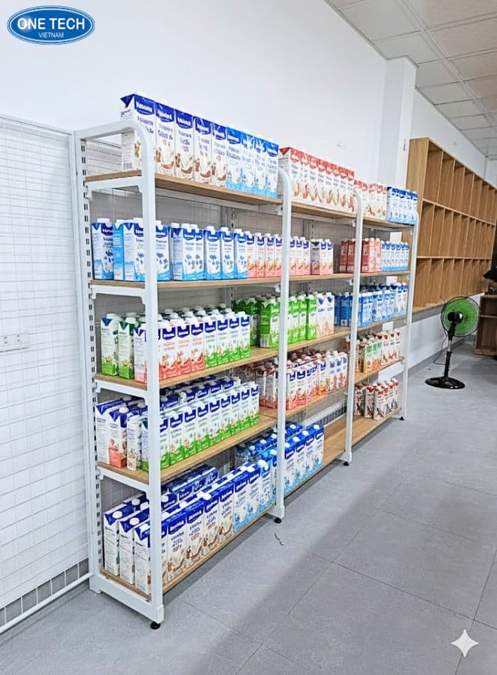 Kệ khung sắt mặt gỗ nâng tầm không gian và sản phẩm