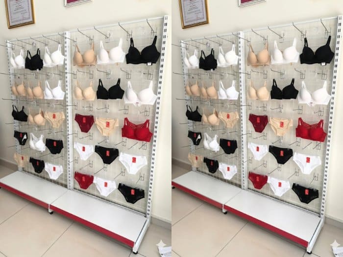 Kệ lưng lưới đơn giản, giá rẻ cho cửa hàng đồ lót