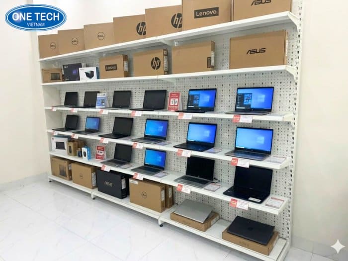 Kệ lưng tôn trưng bày máy tính xách tay an toàn