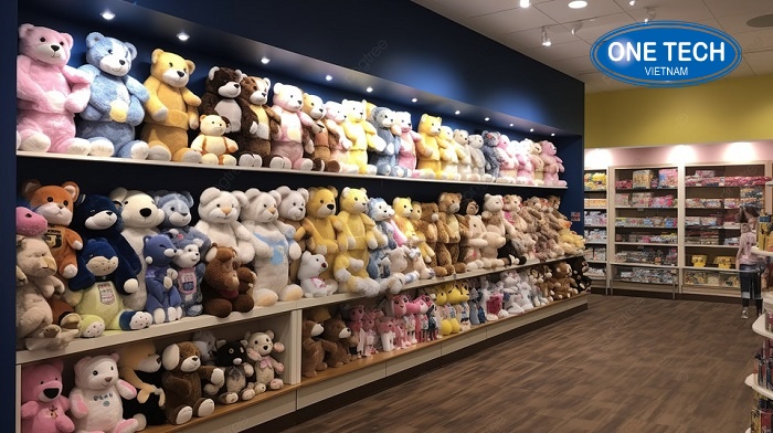 Mẫu kệ trưng bày gấu bông nhiều cửa hàng ưa chuộng và lựa chọn