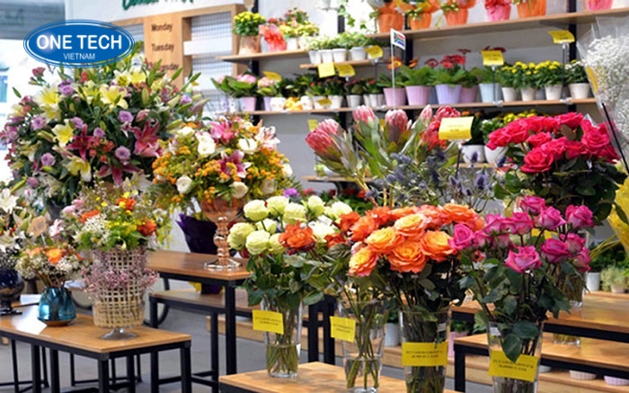 Giá kệ trưng bày hoa bó bằng gỗ