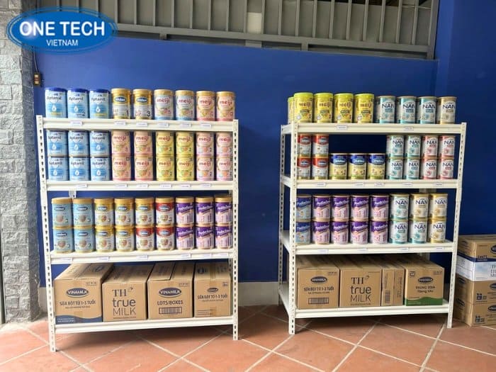 Kệ trưng bày sữa bột V cài tải cao