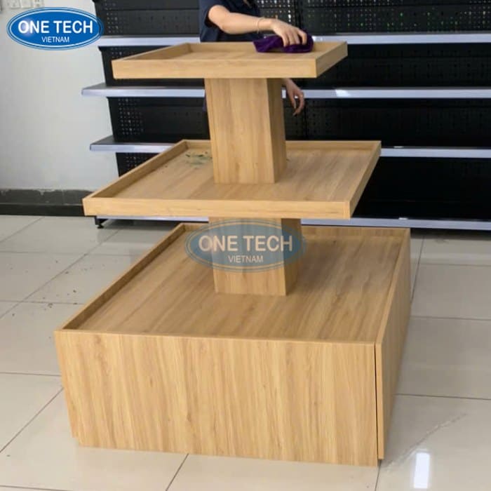 Kệ gỗ vuông 3 tầng bày sách