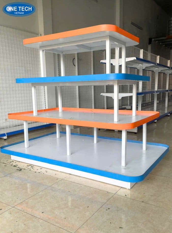 Kệ hình chữ nhật 4 tầng trưng bày cafe