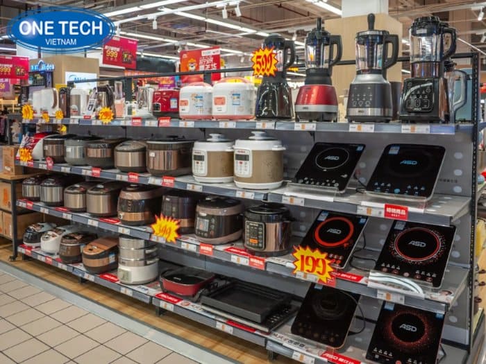 Kệ lưng tôn liền trưng bày điện máy