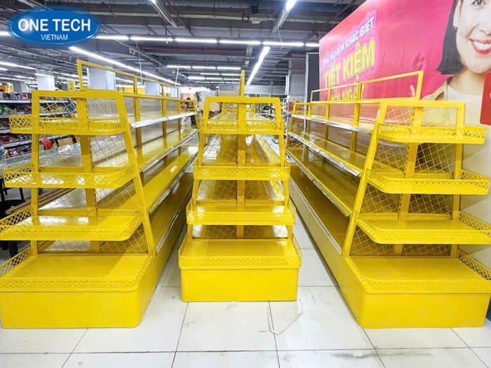 Kệ trưng bày cafe màu hồng