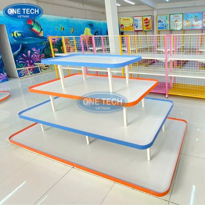 kệ trưng bày sách 4 t ầng hình chữ nhật
