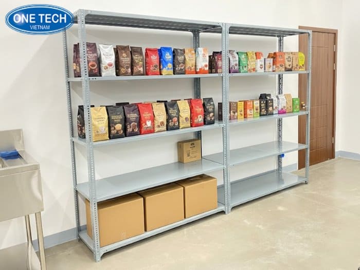 Kệ sắt V đa năng trưng bày cafe