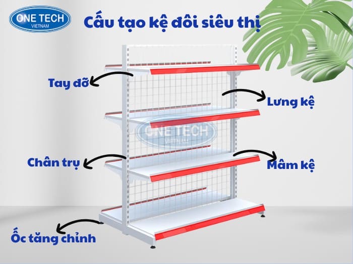 Cấu tạo chung của kệ siêu thị đôi giữa nhà