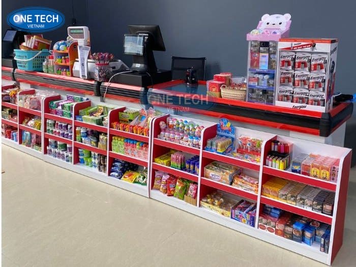Kệ mini trước quầy thu ngân