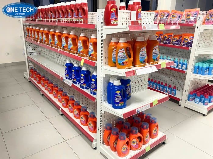 Giá kệ lưng tôn bày nước giặt chuyên nghiệp