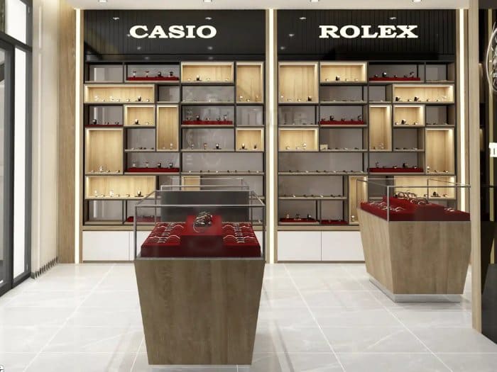 Kệ trưng bày đồng hồ Casio đeo tay mạnh mẽ