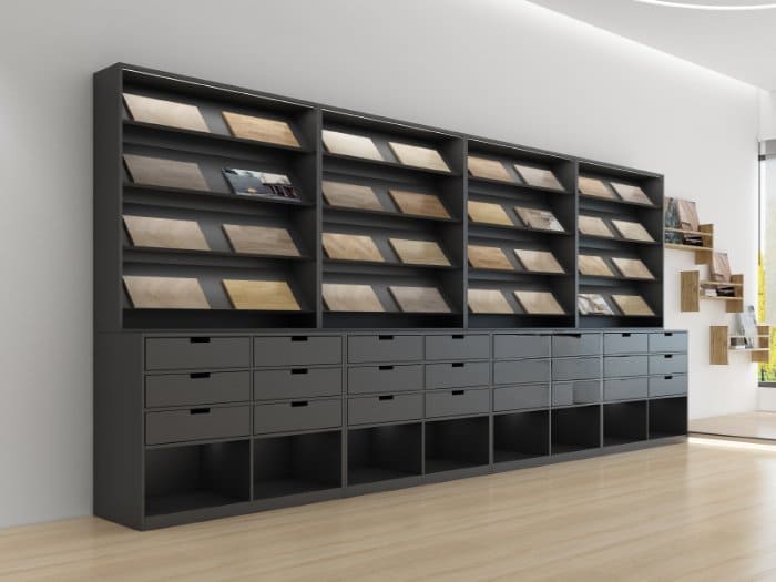 Kệ tủ kết hợp ngăn tủ trưng bày sang trọng