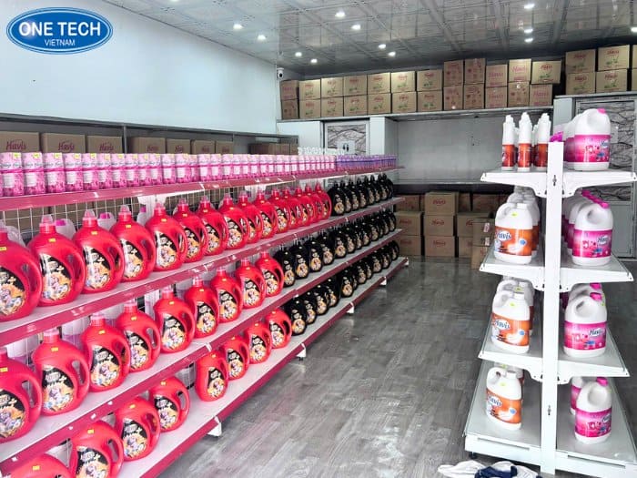 Kệ đôi siêu thị bày nước giặt tiện lợi