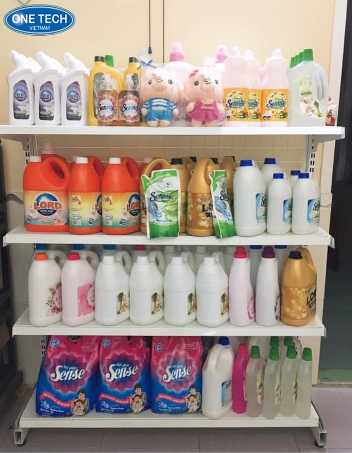 Kệ đơn trưng bày nước giặt