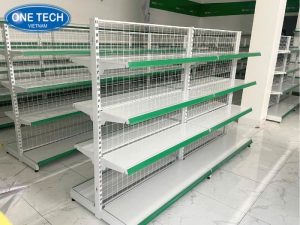 Kệ siêu thị phổ thông lưng lưới giá rẻ