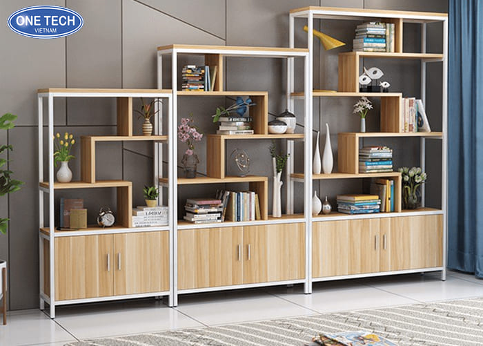 Cấu tạo và chất liệu của kệ tủ khung sắt mâm gỗ