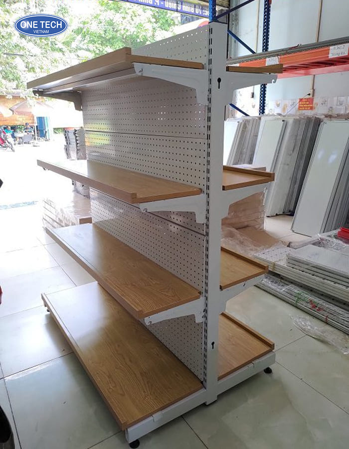 Công năng vượt trội của kệ khung sắt mâm gỗ đôi lưng tôn lỗ