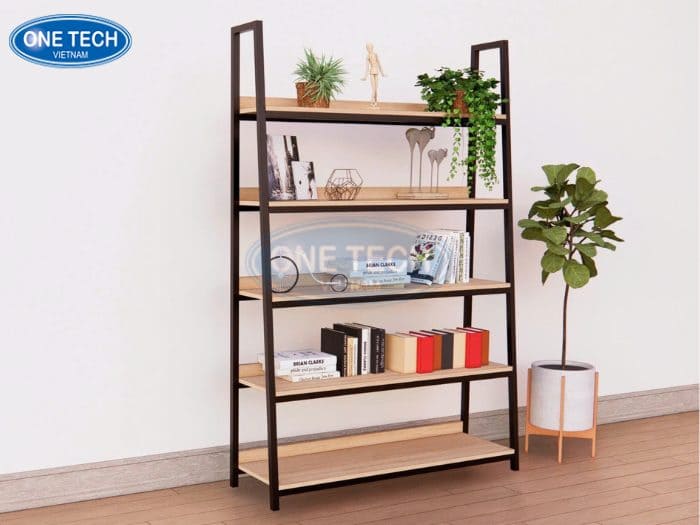 Kệ phối sắt và gỗ hình thang