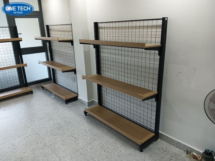 kẹ khung sắt mâm gỗ lưng lưới