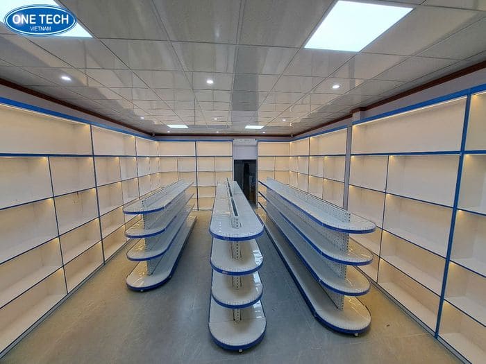 Địa chỉ mua kệ siêu thị màu xanh uy tín, giá tốt