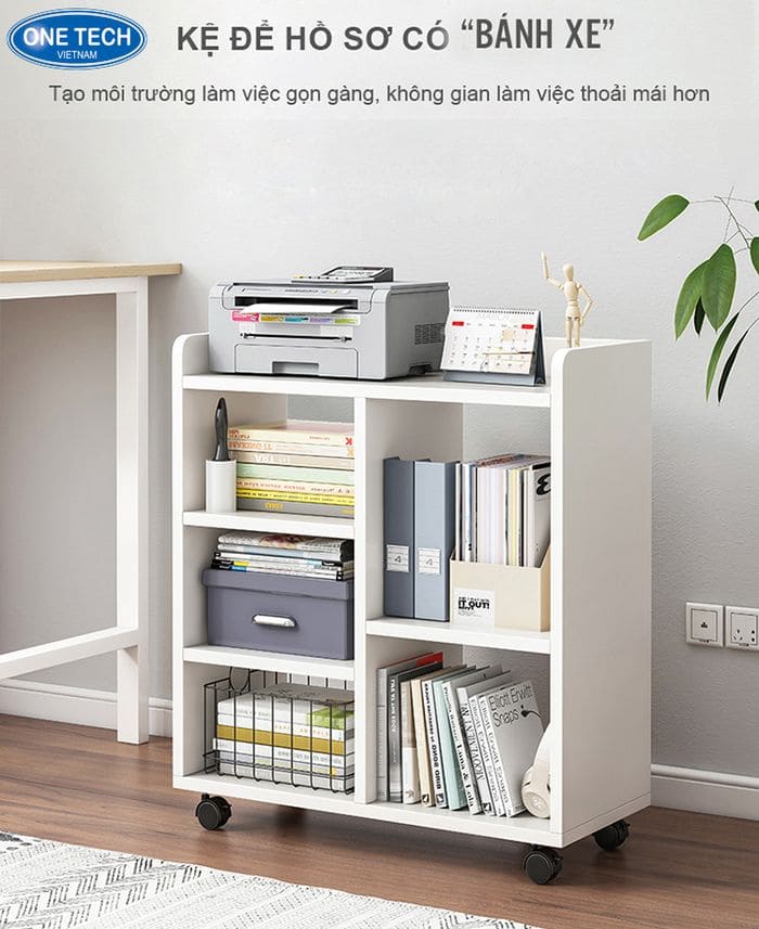 Kệ gỗ có bánh xe đựng sách mini